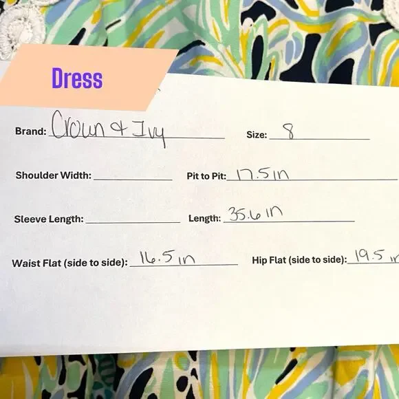 Crown & Ivy Halter Cayo Coco Signature Mini Dress Womens 8 Multicolor Tropical - Picture 15 of 15